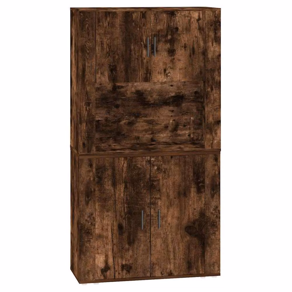Berkfield Home Modern Smoked Oak Highboard in Brown, W/D/H: 80 x 33 x 33 cm – 2