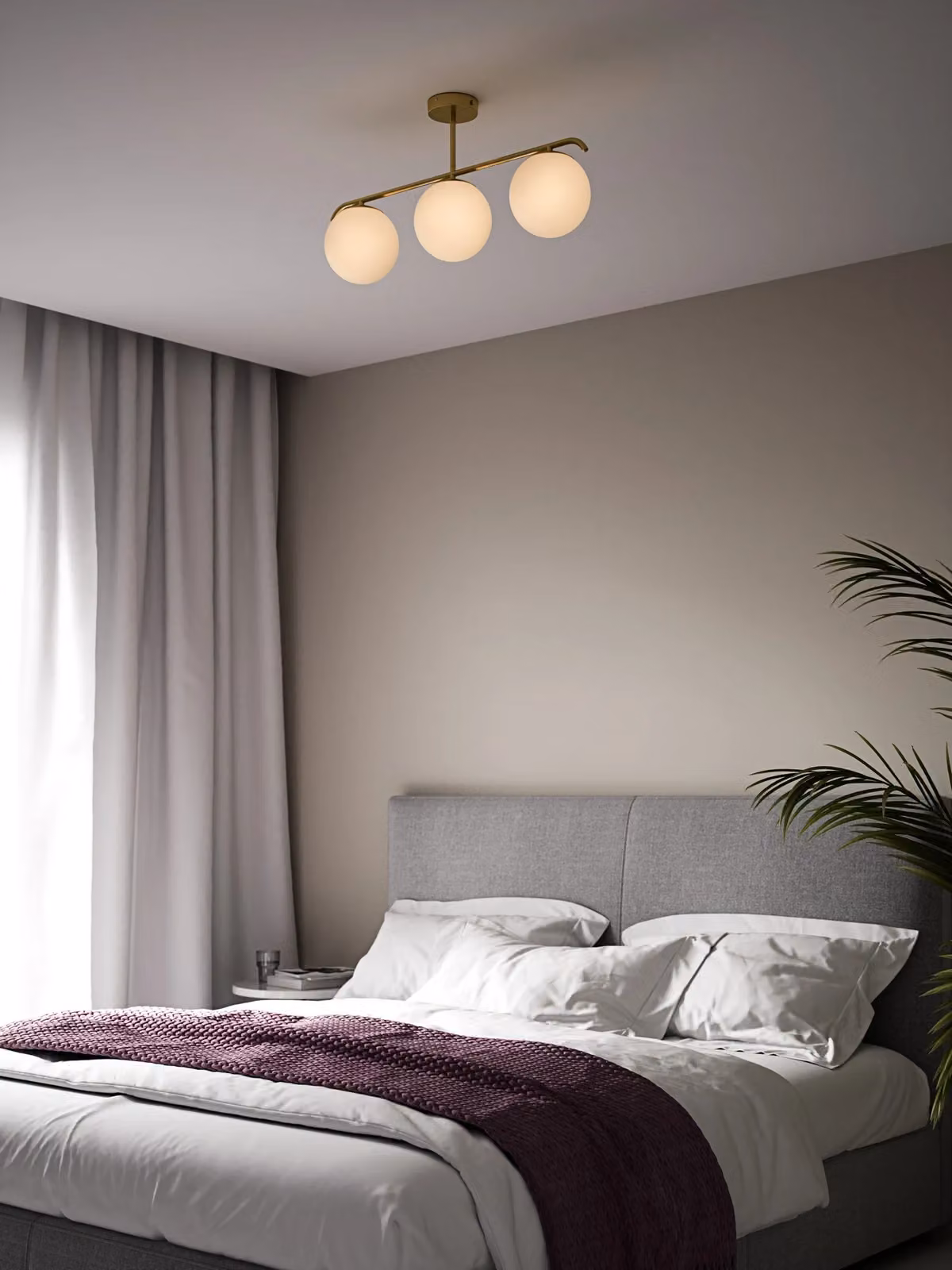Nordlux Grant Modern Dome Ceiling Light in Gold and Brass with Glass Shade, E14, Diameter: 15 cm – 2