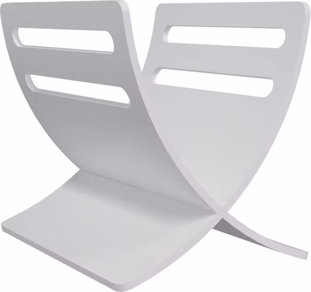 Berkfield Home White Wooden Floor Standing Magazine Rack