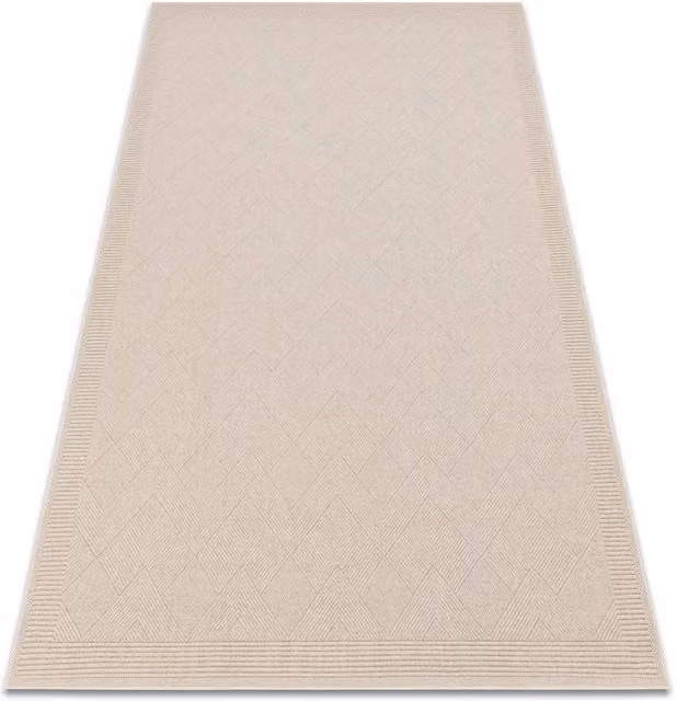RugsX Villa Beige Wool Flat Weave Rectangular Rug W: 300 cm, D: 200 cm