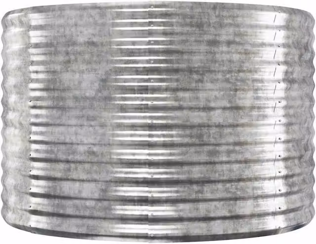Berkfield Home Garden Silver Powder-coated Steel Raised Bed, W/D/H: 100 x 100 x 68 cm