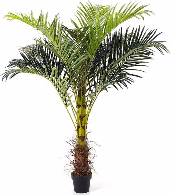 Livingandhome Tabletop Artificial Palm Tree in Pot, Green and Brown