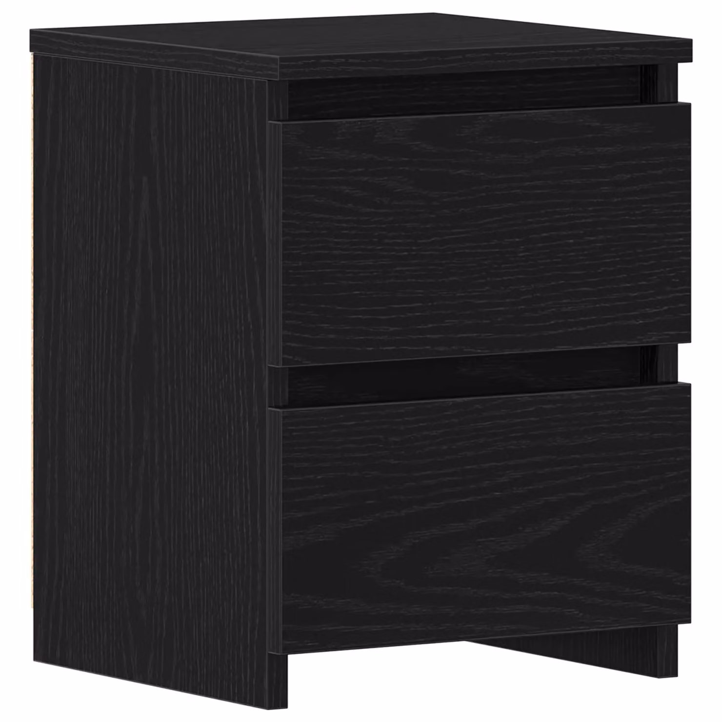 Berkfield Home Black Oak Bedside Cabinet with Drawers W/D/H: 30 x 30 x 40 cm – 2