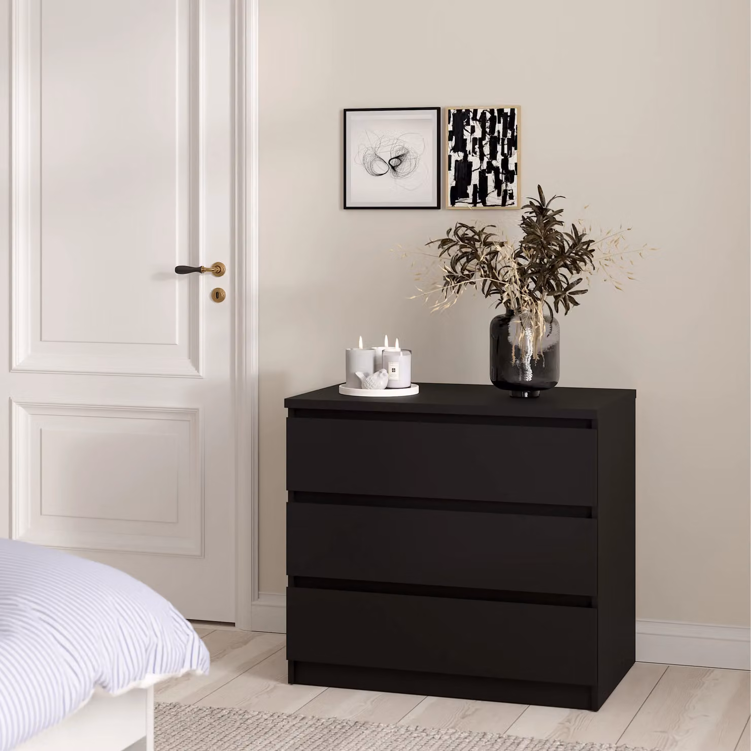 Furniture To Go Naia Scandinavian 3 Drawer Chest in Black – 3