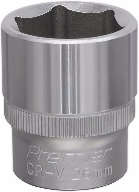 Loops 26mm Steel Drive Socket, 1/2 inch Square Drive, Chrome Vanadium, Silver – 1