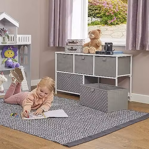Liberty House Toys Grey 5 Drawer Childrens Storage Chest