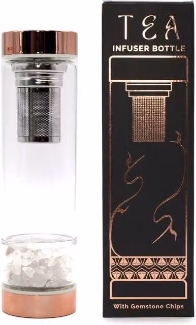 Serenityy Crystal Glass Tea Infuser Bottle, 0.55 l, Gold – 5