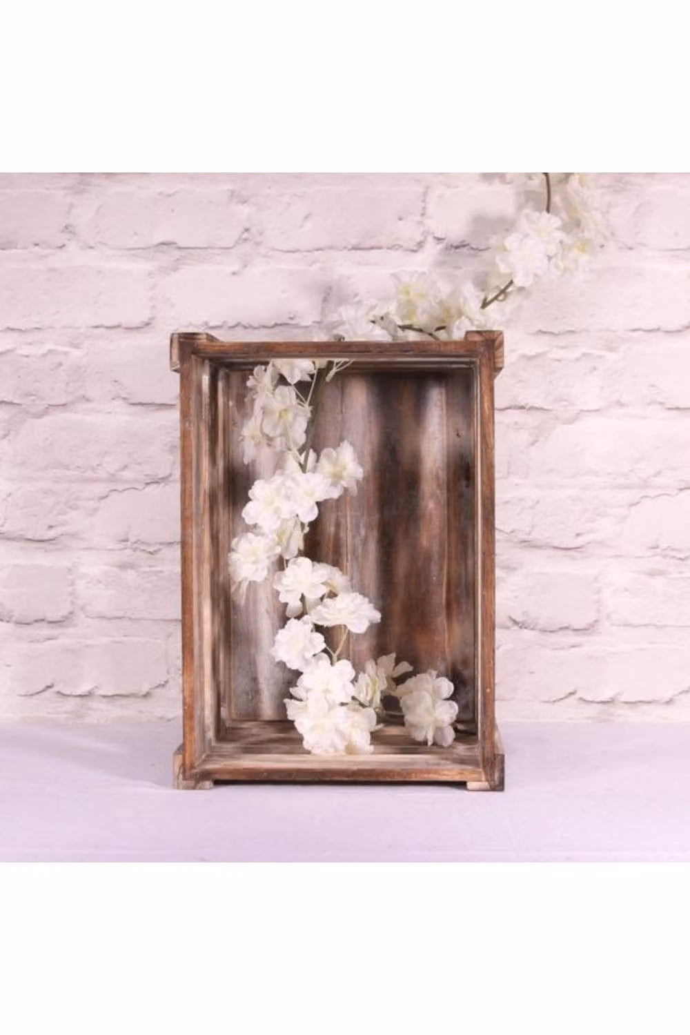 KDMD White Blossom Garland with Spring Flowers and Foliage, 2.1m