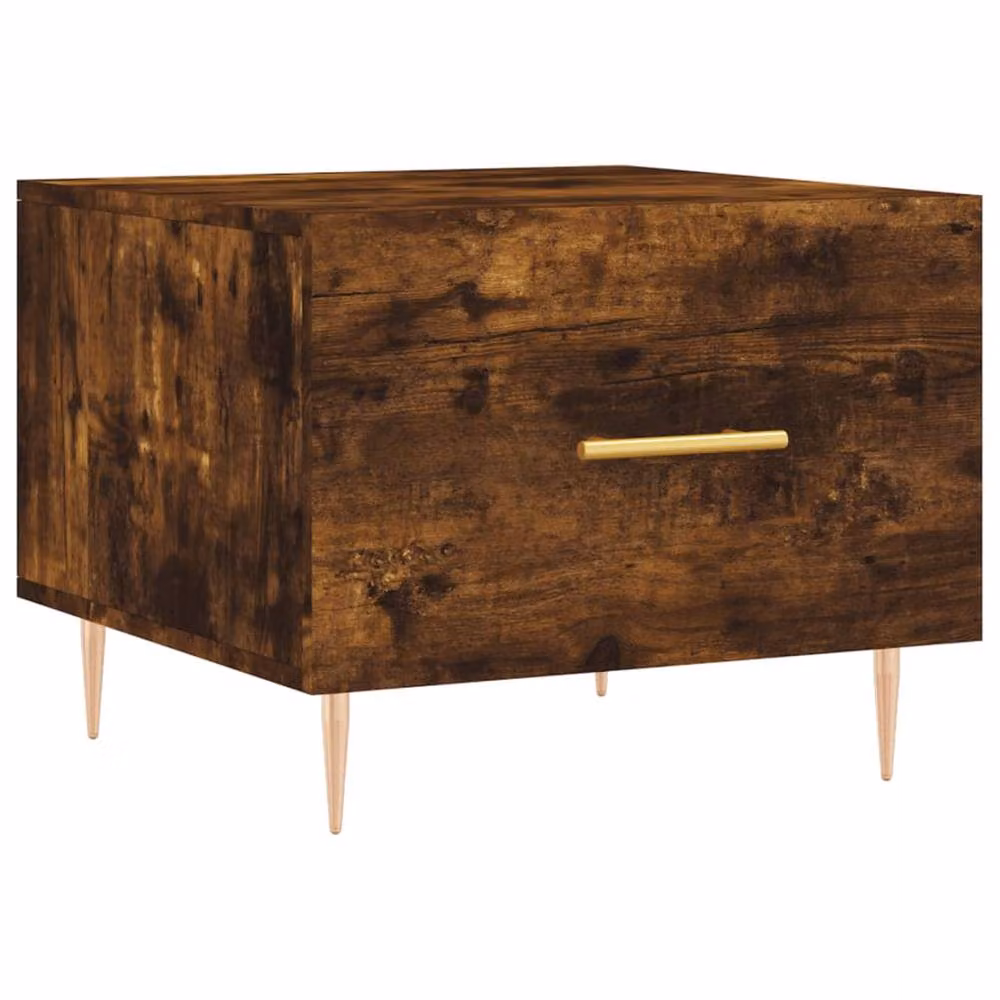 Berkfield Home Set of 2 Decorative Coffee Tables in Smoked Oak Brown, W/D/H: 50 x 50 x 40 cm – 4