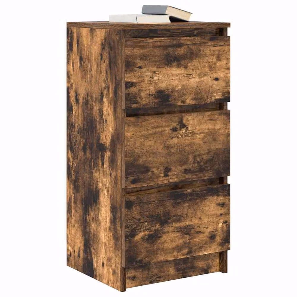 Berkfield Home Smoked Oak Sideboard in Brown, W/D/H: 37.5 x 35 x 76 cm – 3