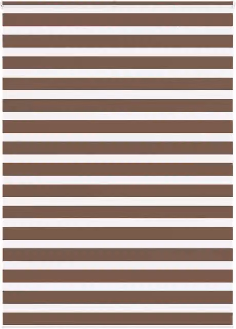 Berkfield Home Brown Zebra Day and Night Blind with Polyester Fabric, W: 155 cm, H: 200 cm