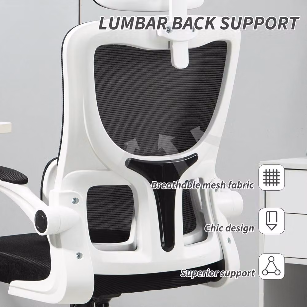 STILVORA Black Fabric Task Chair with Headrest and 360 Degree Swivel – 6