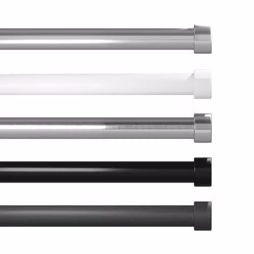 Blinds Outlet Metal Extendable Eyelet Curtain Pole with Crystal Ball Finials in Black, Length: 120 cm – 2