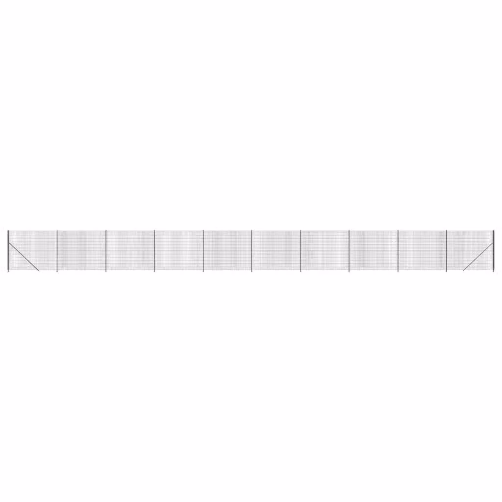 Berkfield Home PVC-Coated Steel Wire Mesh Fence with Flange, Anthracite Black, H: 160 cm x W: 25 m – 2