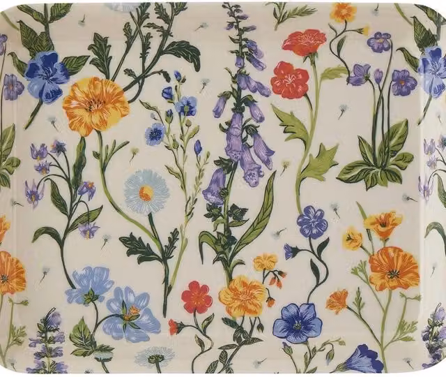 Ulster Weavers Cottage Garden Floral Multicolour Polypropylene and Melamine Scatter Tray, W: 35.0 cm x D: 21.0 cm x H: 14.0 cm