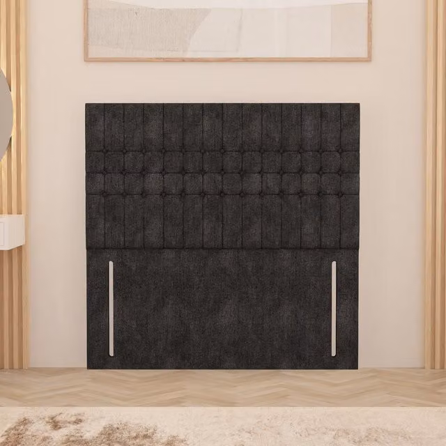 Somnior Beds Ltd Lexington Tweed Fabric 54 Inch Floor Standing Upholstered Headboard in Charcoal Grey/Anthracite for Double Beds