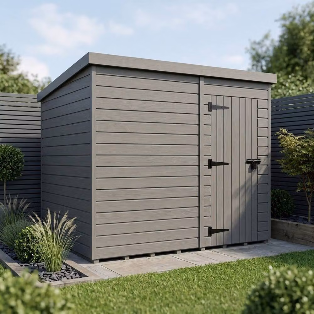 Buttercup Farm Grey Composite Pent Garden Shed with Single Door and No Windows W/D/H: 305 x 274 x 210 cm – 2