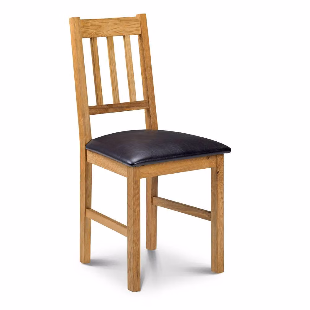 Cheshire Valenza Premium Oak Dining Chairs, Set of 2, Brown Synthetic Leather and Oak – 2