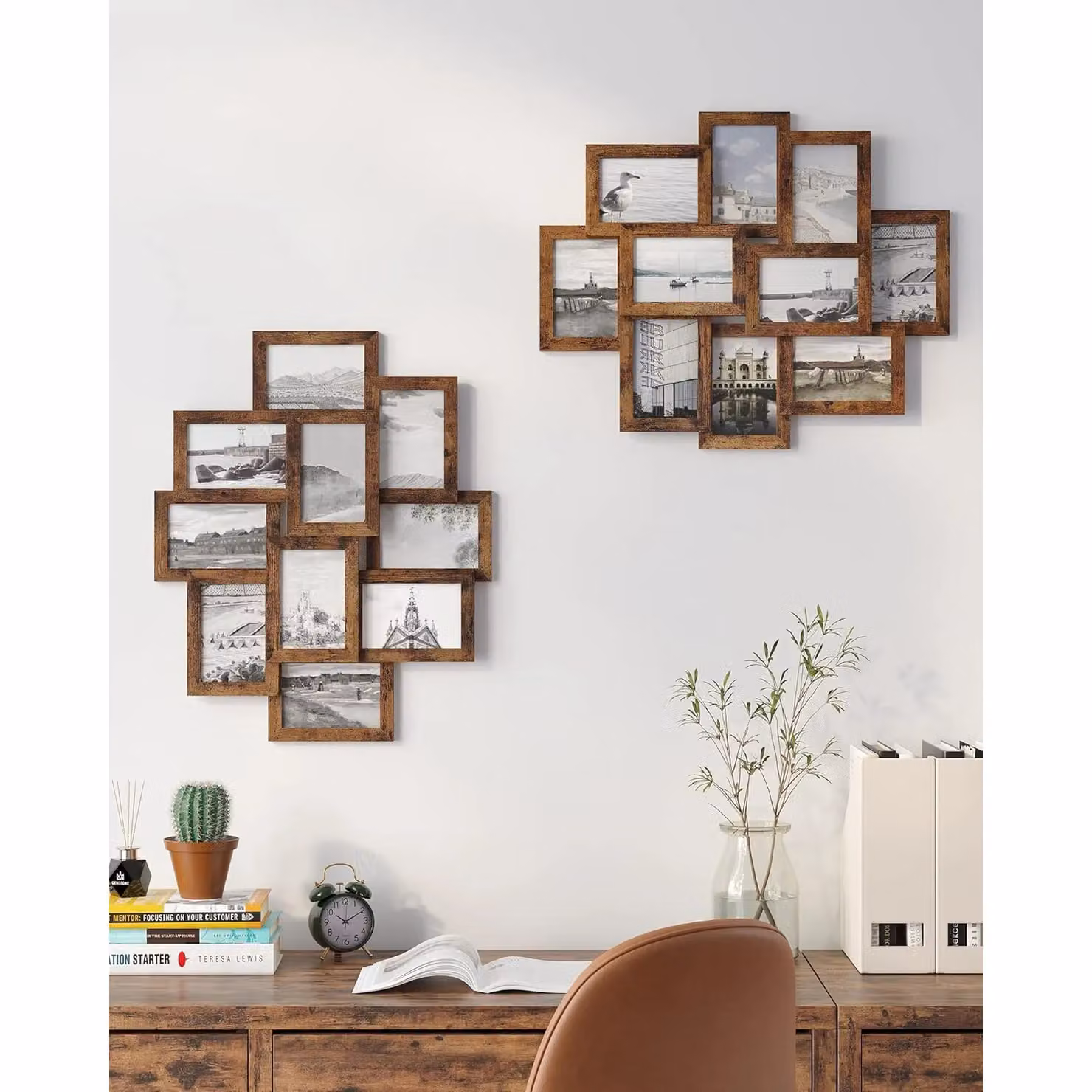 SONGMICS Wall Photo Gallery Display Set in Brown, 10x15 cm – 2