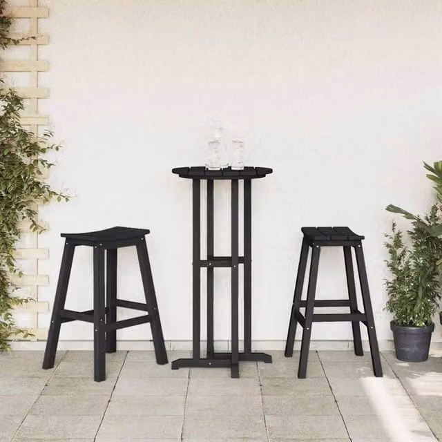 Berkfield Home Modern Bar Stools, Set of 2, Black