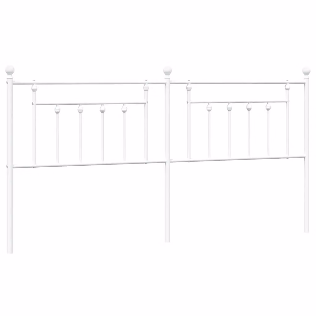 Berkfield Home Classic Metal Headboard in White – 2