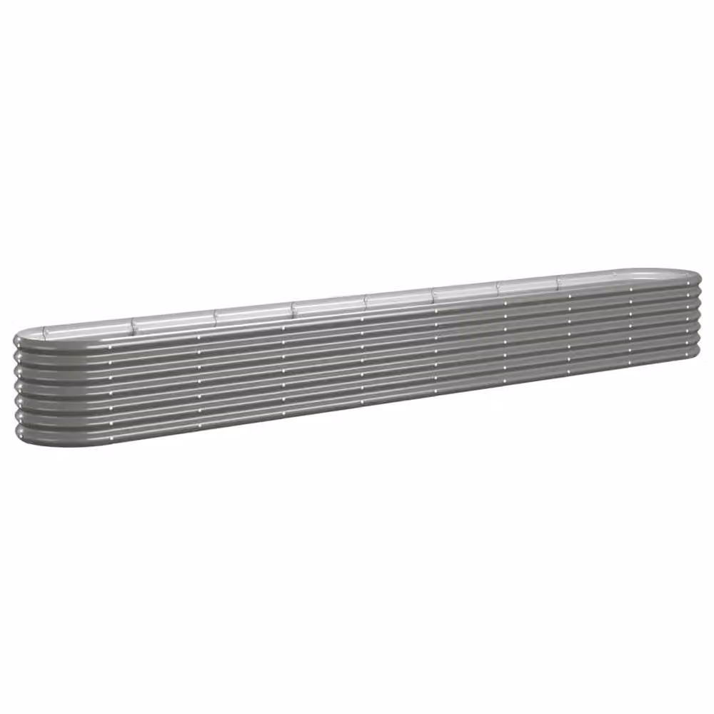 Berkfield Home Garden Grey Powder-coated Steel Raised Bed W/D/H: 332 x 40 x 36 cm – 2