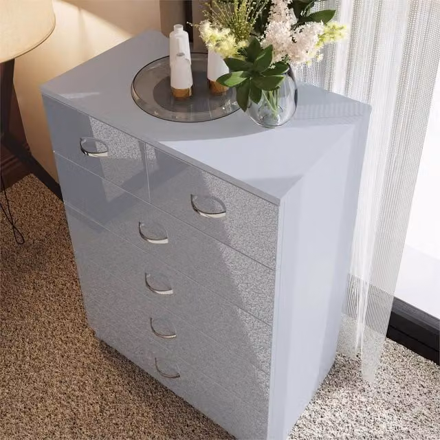 FORGEVIO 6 Drawer Chest of Drawers in Grey Metal – 1