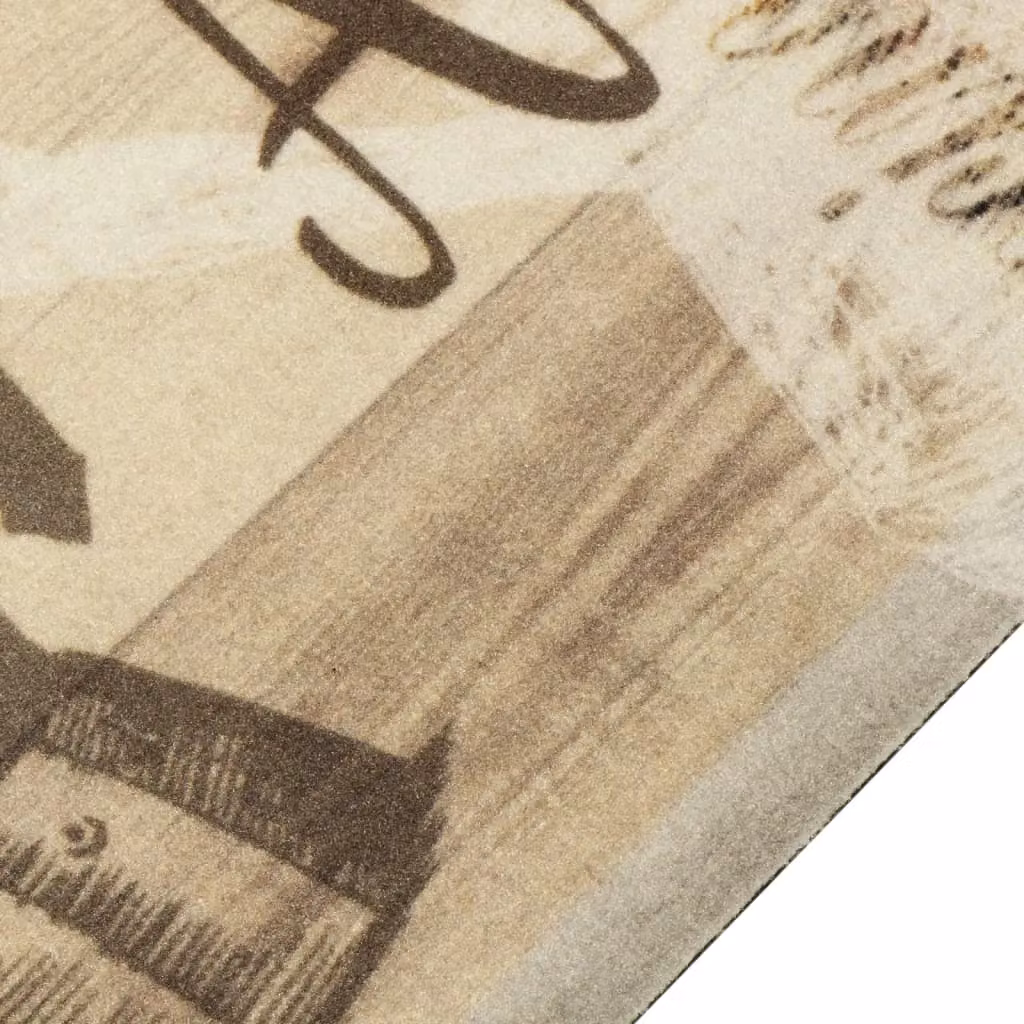 Berkfield Home Washable Velvet Kitchen Rug in Coffee Brown, W: 60 cm, L: 300 cm – 2