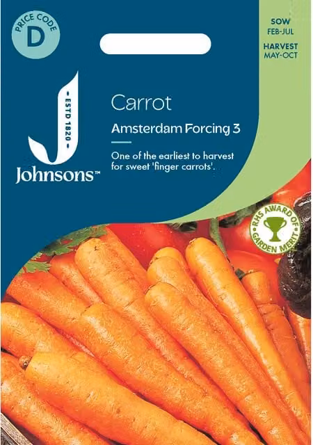 Johnsons Seeds Amsterdam Forcing Carrot Seeds