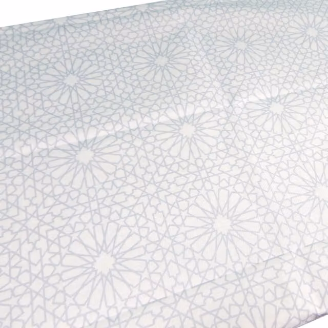 Peacock Supplies Geometric Graphic Tablecloth in Grey and White, Water Repellent and Easy Care, W/D: 240 x 140 cm