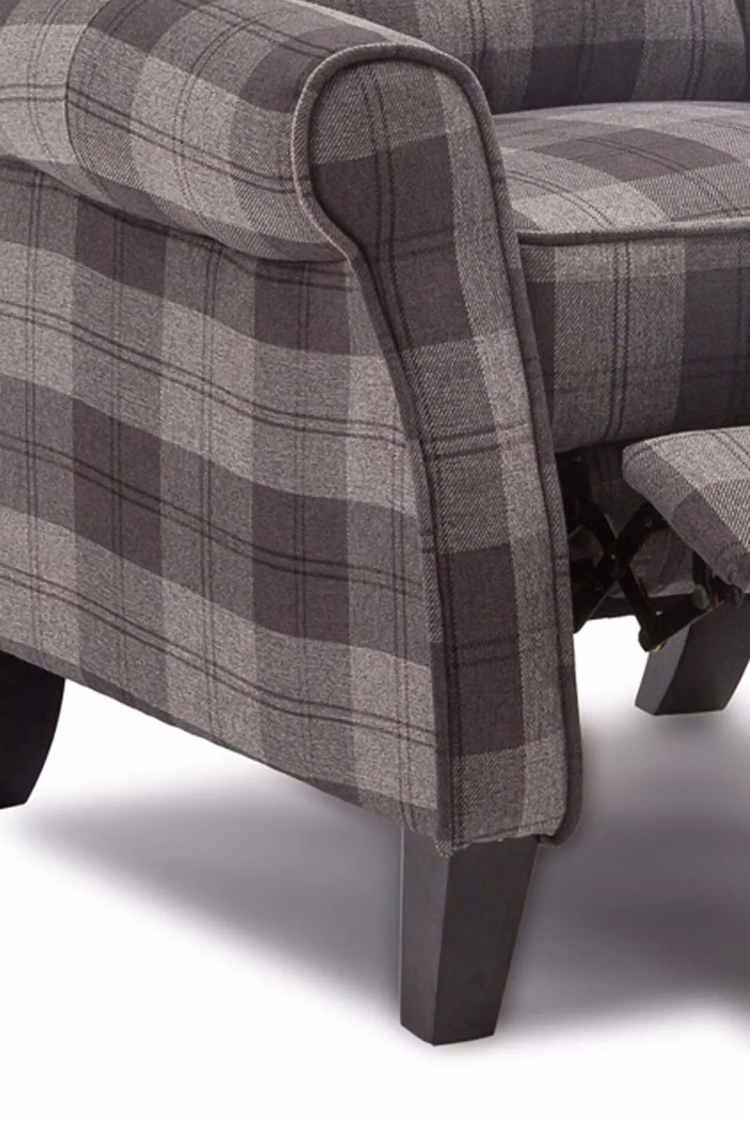 More4Homes Eaton Wing Back Checked Fabric Pushback Recliner Armchair in Grey/Anthracite, W/D/H: 102.0 x 79.5 x 88.0 cm – 4