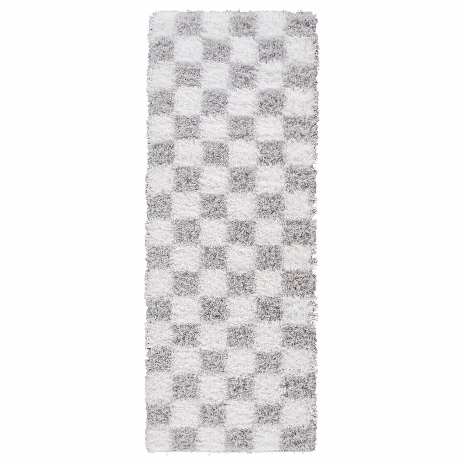 Livabliss Urban Checkerboard Plush Pile Living Room Rug in Light Grey, W: 200 cm, D: 290 cm – 2