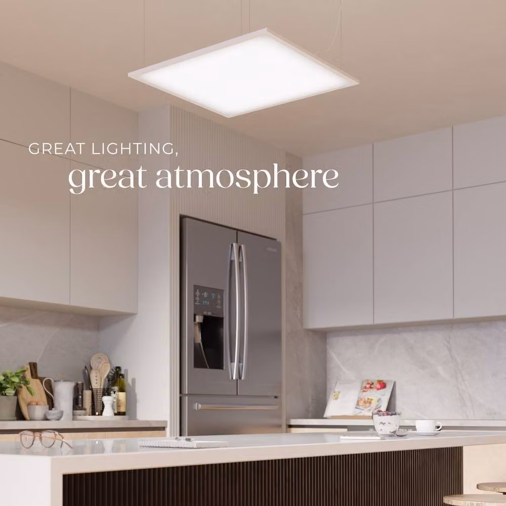 tectake Lucerna LED Panel Light in White, 36W Slim Design with Floating Backlight Effect, Ceiling or Wall-Mountable, W/D/H: 62 x 62 x 3.4 cm – 5