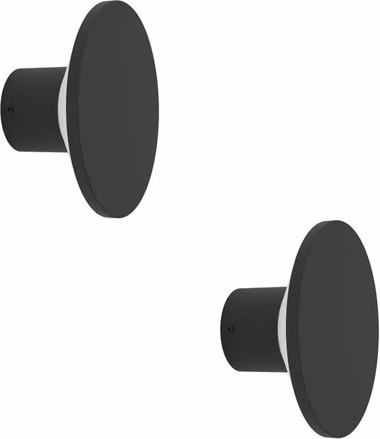 Loops 2 Pack Modern Black LED Up and Down Wall Light with Warm White Bulb Included