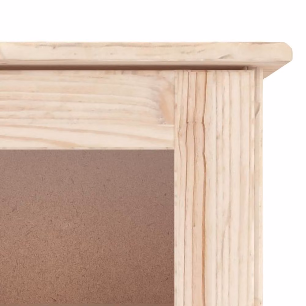Berkfield Home ALTA Highboard in Light Tan Solid Pine with Glass Doors, W/D/H: 77 x 35 x 165 cm – 4