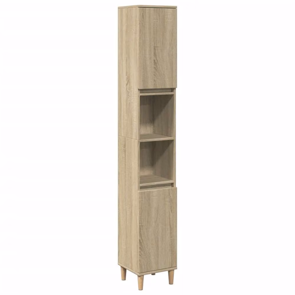 Berkfield Home Sonoma Oak Bathroom Cabinet in Light Brown, W/D/H: 30 x 30 x 190 cm – 3