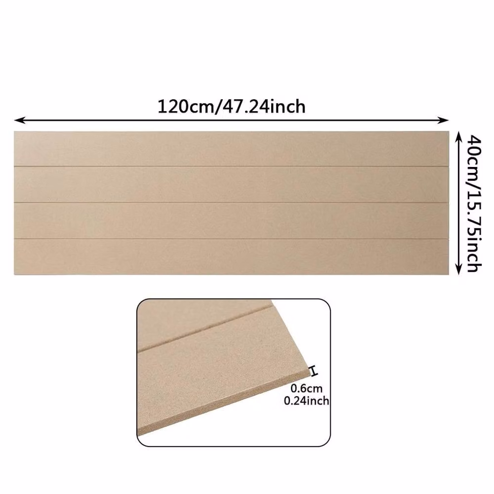 FLAVORA 6-Piece V-Grooved MDF Wall Panels in Brown, W: 40 cm, H: 120 cm, D: 0.6 cm