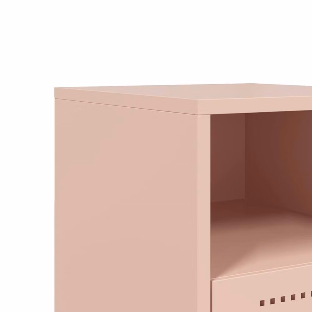 Berkfield Home Set of 2 Pink Metal Bedside Cabinets, W/D/H: 36 x 39 x 60.5 cm – 4