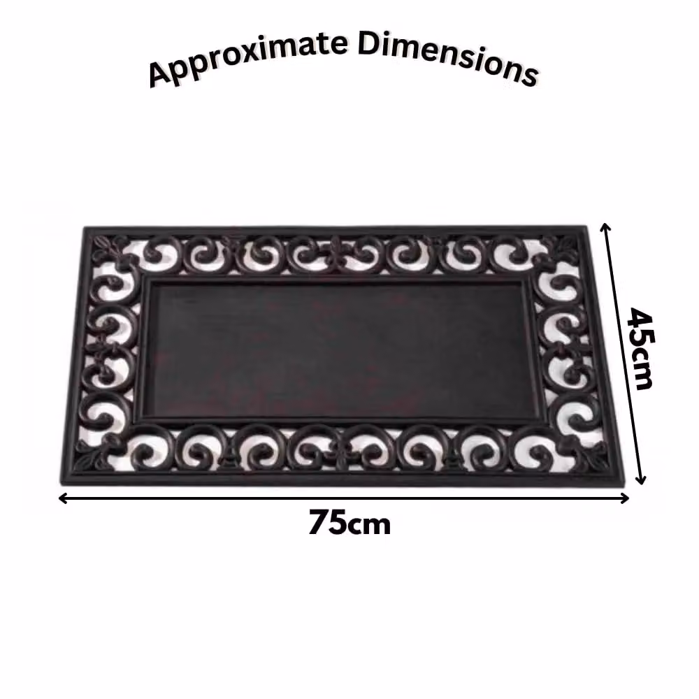 Marco Paul Black Rubber Door Mat, W/D/H: 75 x 45 x 1 cm – 2