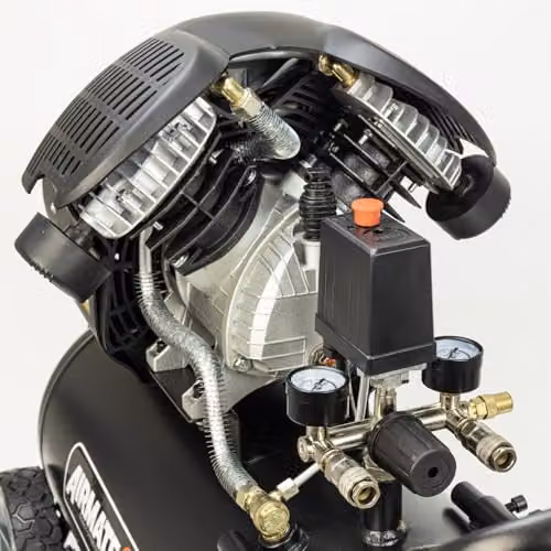 SIP Airmate V-Twin Air Compressor, Oil-Lubricated Direct Drive, Black, 50L, 2.2kW, 230V – 3