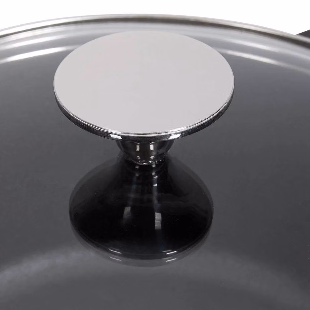 NESTLUNE Black Cast Iron Casserole Dish Pot for Stewing, Diameter: 26 cm, Height: 10 cm – 3