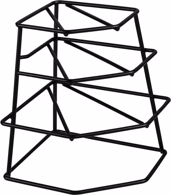 Nordara Black 4 Tier Corner Plate Organiser Kitchen Plastic Rack – 1