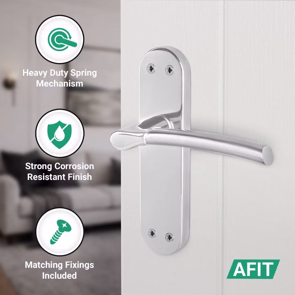 AFIT Boston Chrome Satin Nickel Feature Handle Latch Hinges, 6 Pairs, 150 x 150 mm – 2