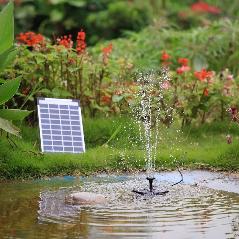NESTLUNE Solar Powered Water Fountain Pump for Garden Pools and Ponds, Black, W: 100 cm, D: 15 cm, H: 15 cm – 3