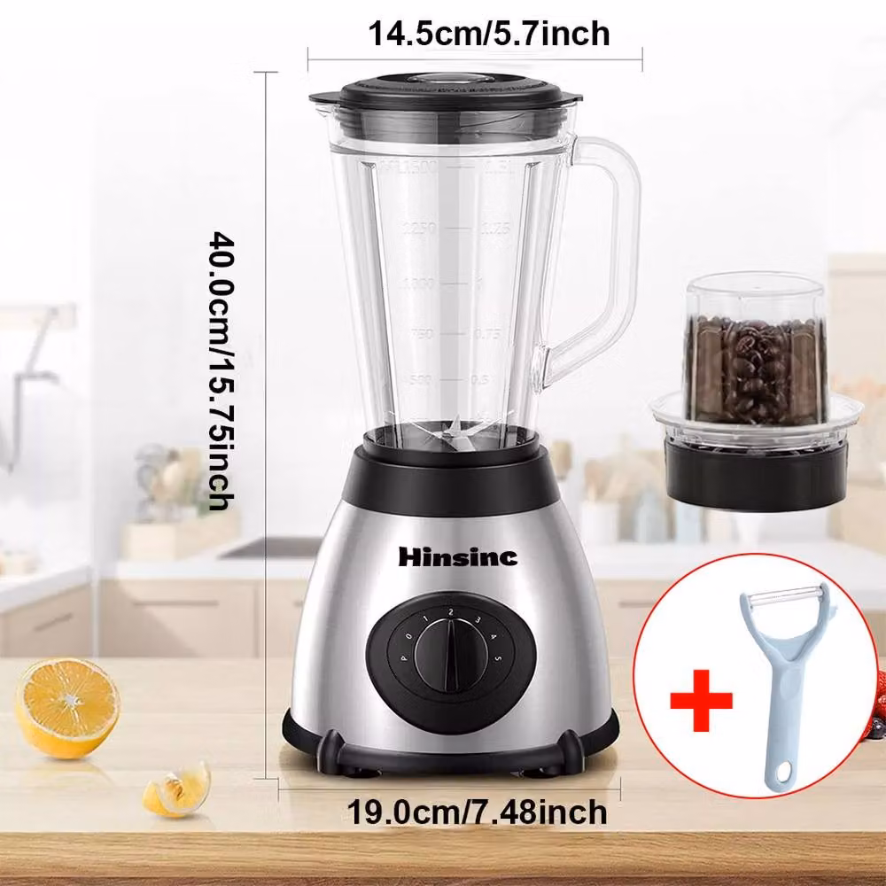 Ventryn 1.5L Smoothie Maker and Blender with Food Processor Function in Silver – 2