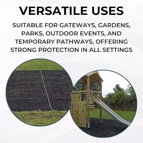 Ark Mat Black Rubber Safety Grass Mat for Playgrounds W: 150 cm, D: 100 cm, H: 1.6 cm – 4