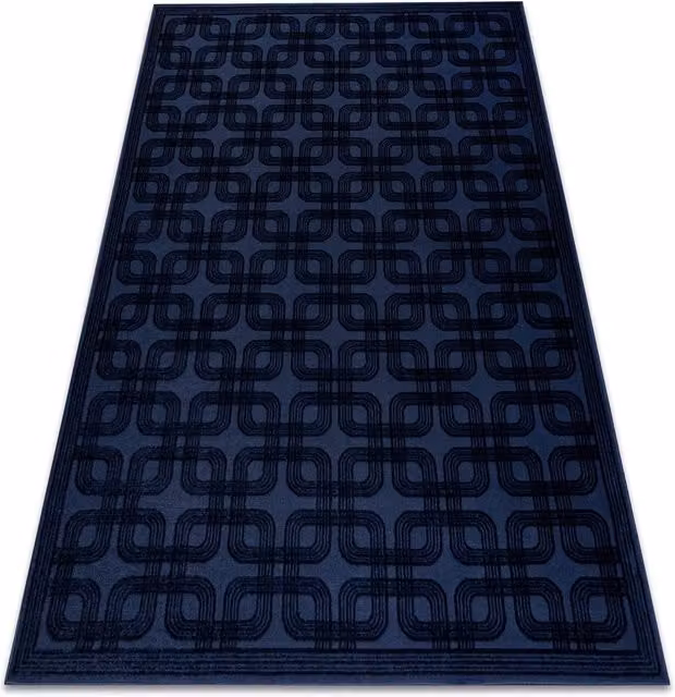 RugsX Aura Geometric Modern Blue Rectangular Polyester Rug, W: 120 cm, L: 170 cm