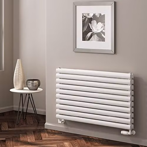 Bathroom Kingdom Nevah White Double Oval Steel Radiator H: 59 cm, W: 80 cm – 2
