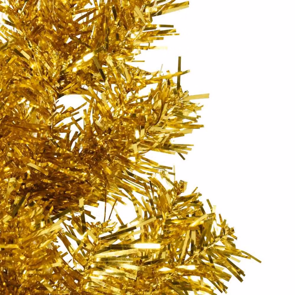 Berkfield Home Slim Artificial Half Christmas Tree with Stand, Gold, Height: 150 cm – 3