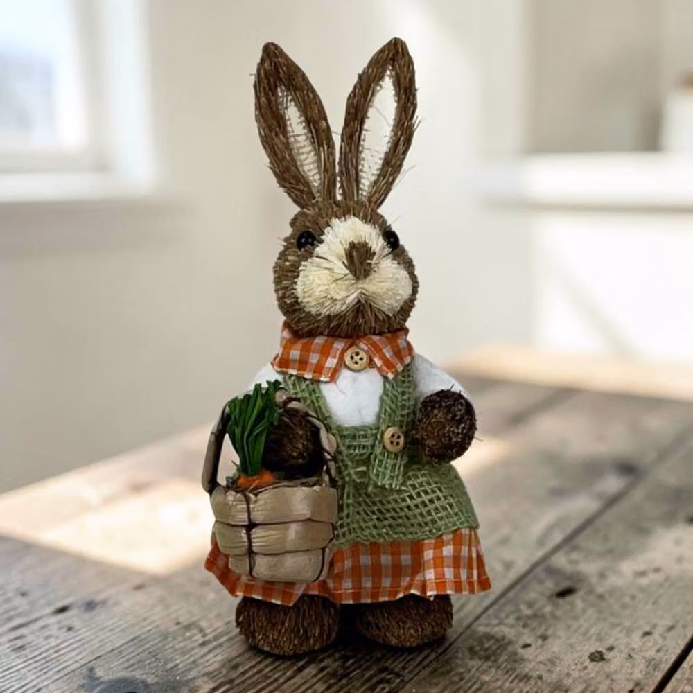 Four Candle Mrs Rabbit Fabric Figurine, Brown, Height: 23 cm – 2